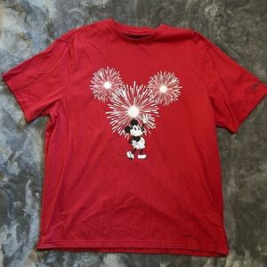 Disney  American Eagle Mickey Mouse Red Shirt size XLarge  Red &White  Fireworks